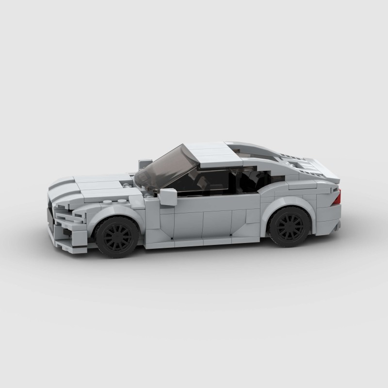 儿童益智拼搭moc积木兼容rs7-灰赛车跑车玩具D010285