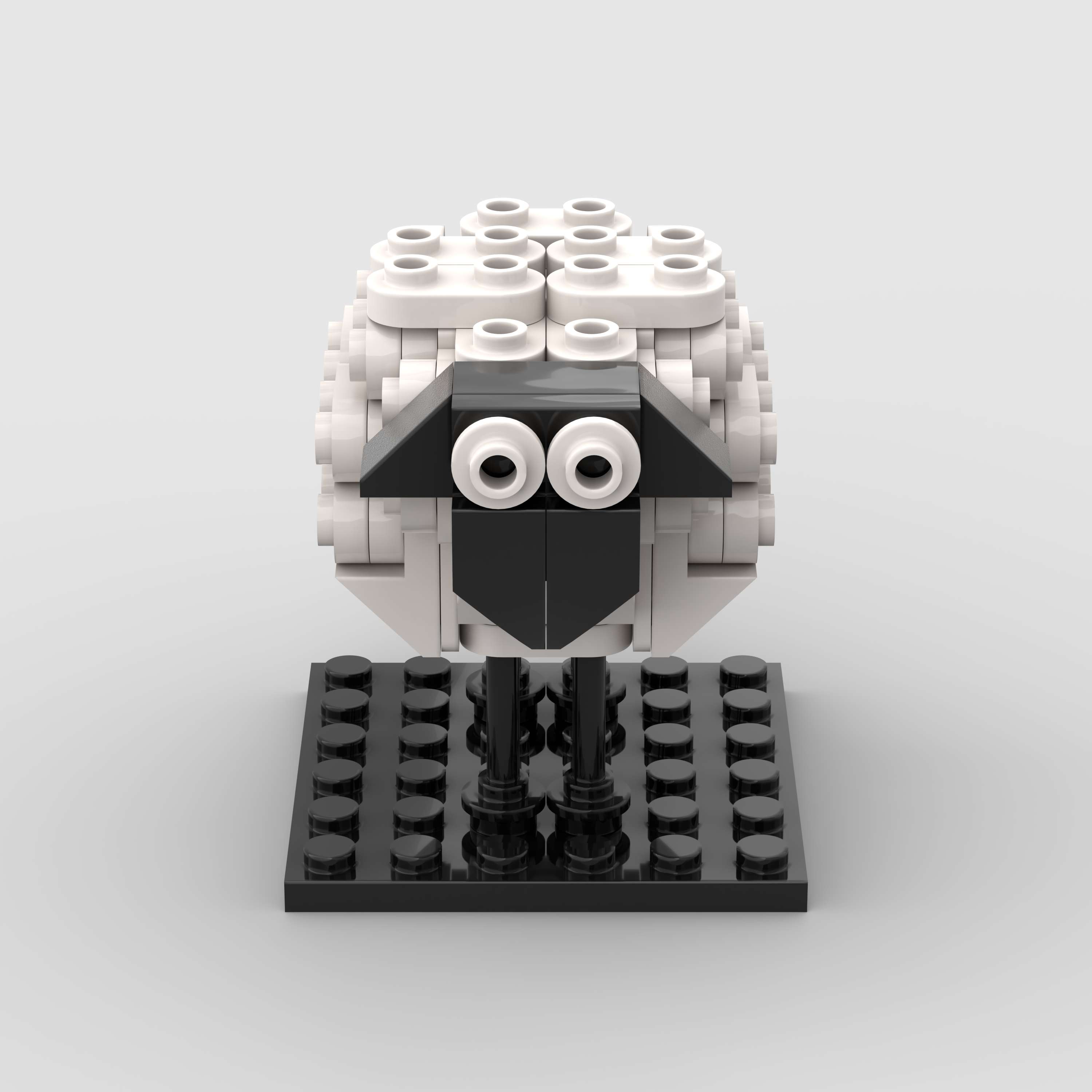 儿童益智拼插积木兼容MOC玩具小绵羊模型D860132