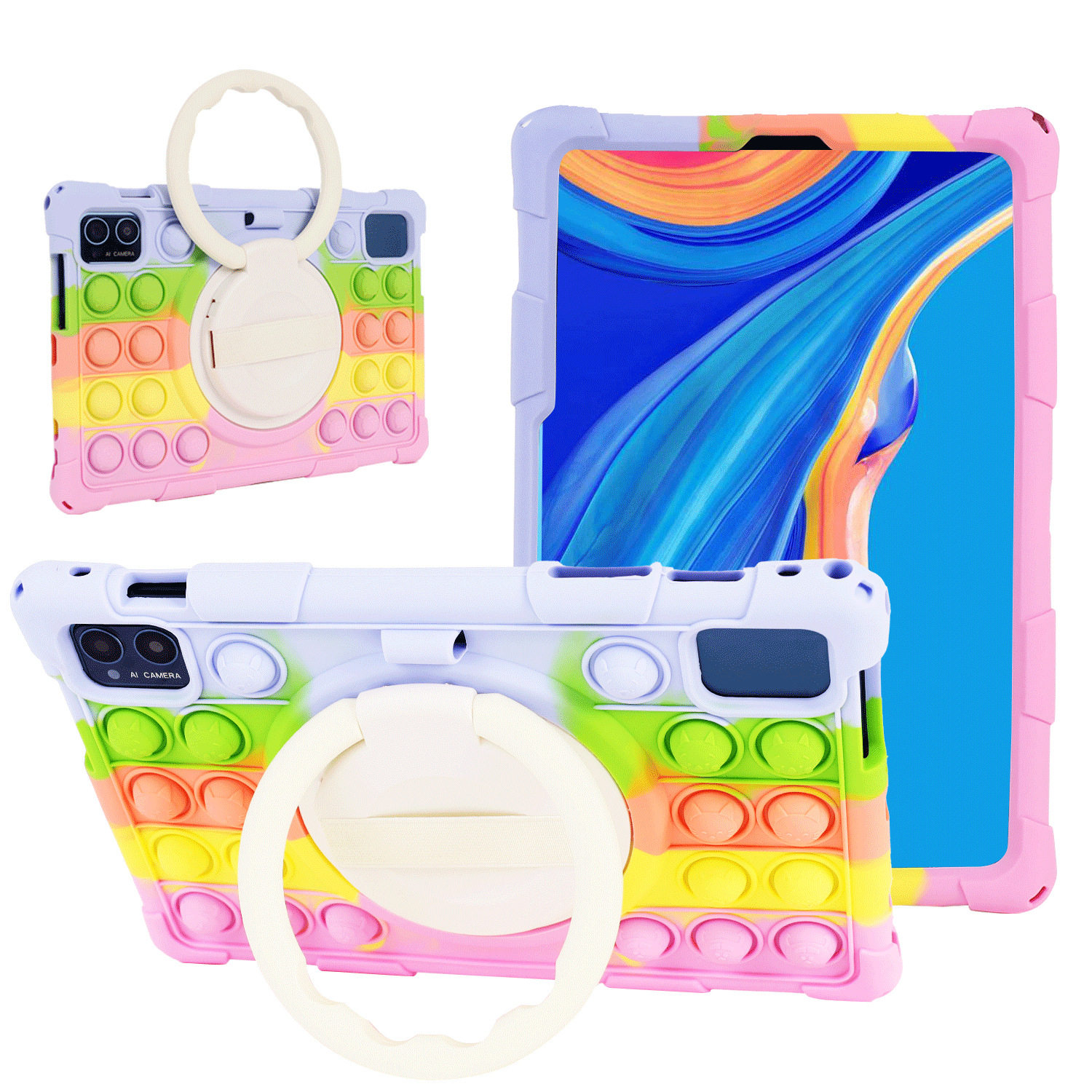 适用台电P30S 10.1寸平板保护套支架气囊卡通泡泡款硅胶防摔壳