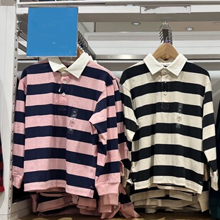 日单童装男童女童休闲POLO衫长袖T恤休闲百搭学院风25新款480328