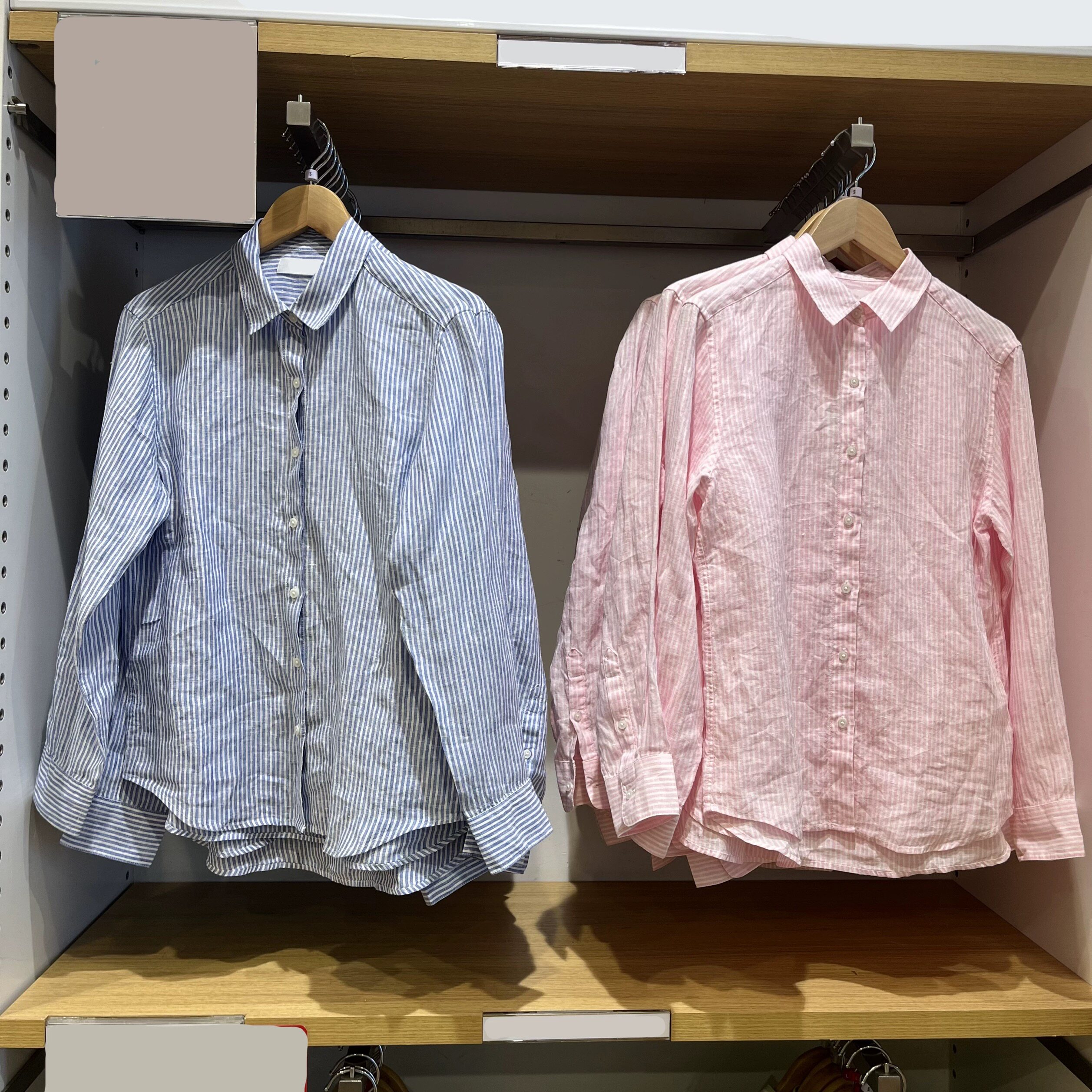 女装法国麻条纹衬衫/长袖衬衣26春夏宽松休闲上衣 483870/483869