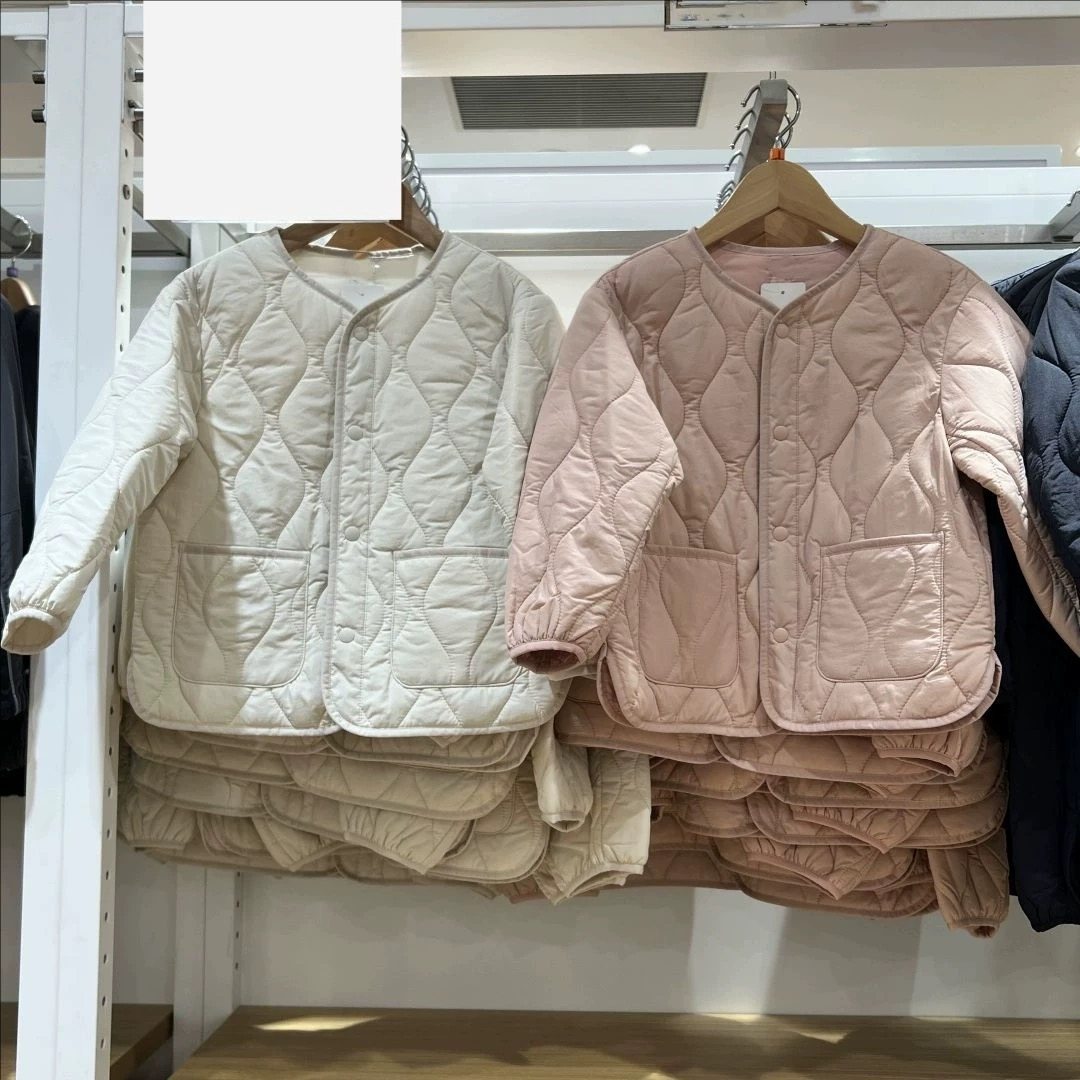日单童装男童女童空气棉服便携式外套2025冬季新款宽松上衣478125