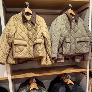 日单棉服休闲短茄克/格纹女装外套26秋冬保暖上衣489026/487518