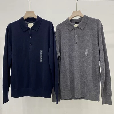 日单男装女装25秋冬新款精纺美利奴羊绒针织POLO衫/长袖T恤478537