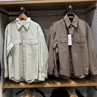 男装 衬衫 女装 宽松长袖 单排扣衬衣上衣484136 休闲情侣工装 日单春款