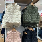 日单童装 女童高级轻型羽绒马甲背心轻薄坎肩外套夹克471376 男童