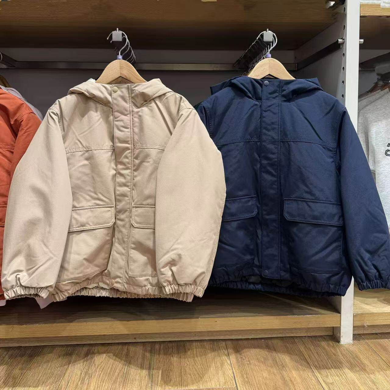 童装男童女童休闲连帽棉服宽松防风工装夹克外套冬488755 491793