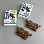 进口檀木 便携小巧型刮痧经络疏通穴位按摩梳刮板梳子 整木制作