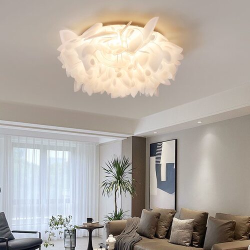 花瓣奶油卧室灯少女公主风吸顶灯