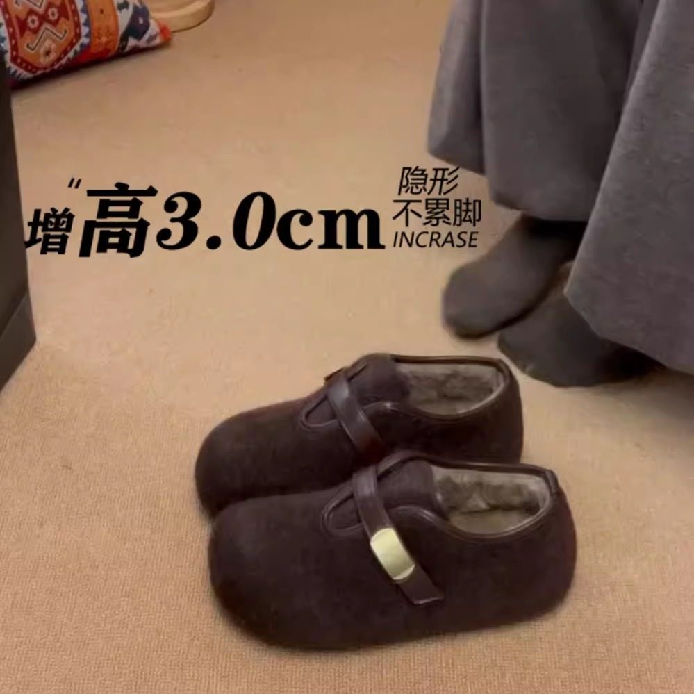 小众内增高勃肯鞋女鞋冬2025新款鞋子爆款加绒保暖一脚蹬厚底棉鞋,女鞋,勃肯鞋/软木鞋,淘宝优惠券,粉丝福利购,淘宝优惠卷