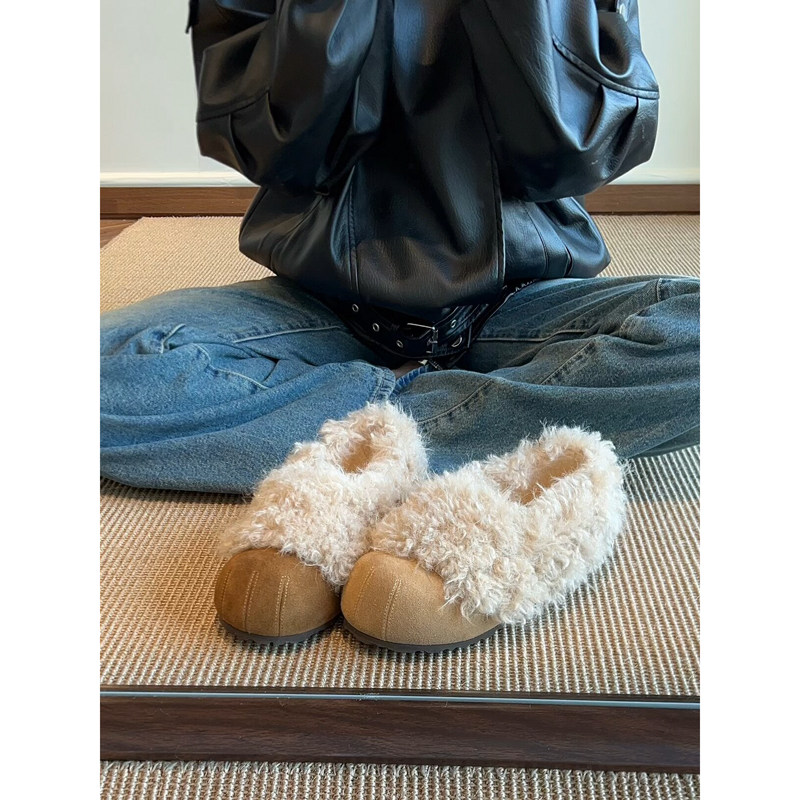 小众厚底毛毛勃肯鞋女2025冬季新款小个子增高加绒保暖一脚蹬棉鞋,女鞋,棉鞋,淘宝优惠券,粉丝福利购,淘宝优惠卷