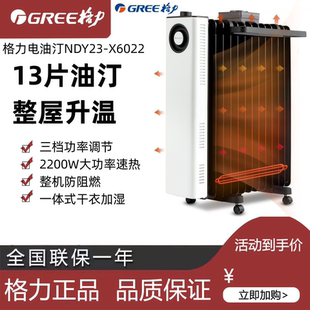 X6022 格力取暖器家用电暖气室内电热油汀速热防烫NDY23
