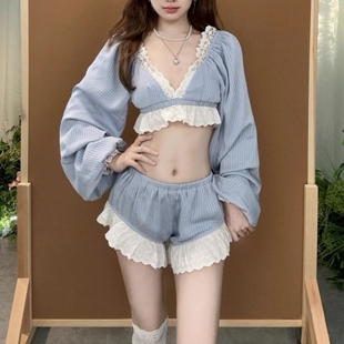 分体泳衣女2026秋冬温泉度假游泳装 特价 泳衣休闲辣妹V领波点裙式