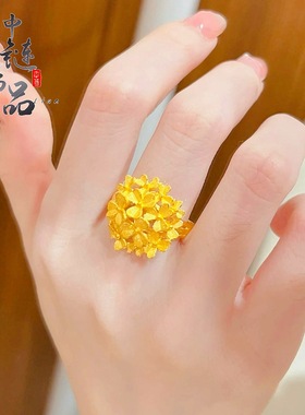 不掉色【金店同款】古法沙金精致