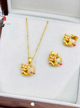 久不掉色金店同款古法沙金珐琅彩