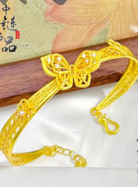 周古法生大福金店同款沙金镶钻