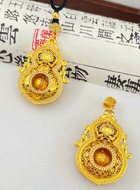 老古法凤祥金店同款沙金镶钻人生