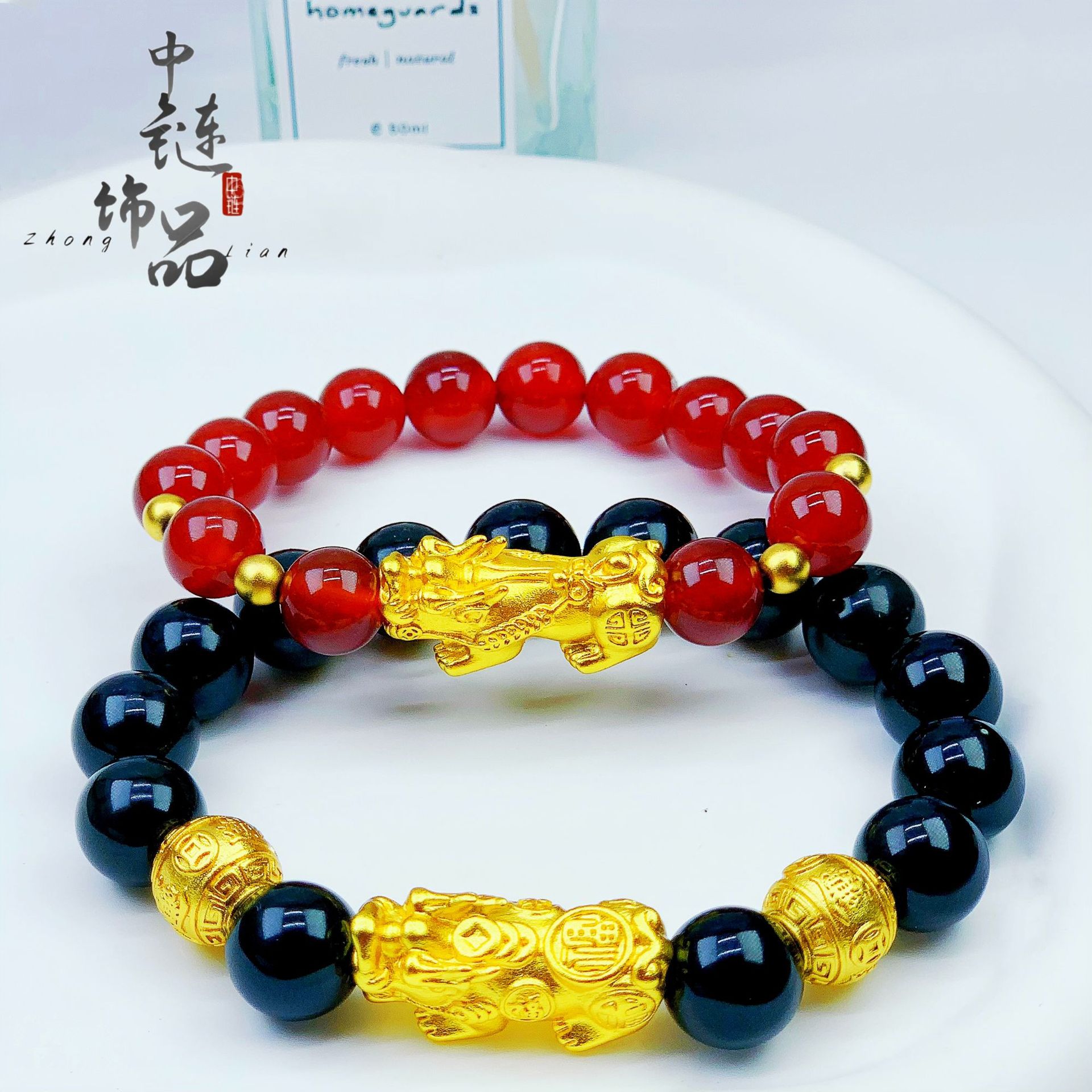 沙金久不掉色越南精品貔貅手串