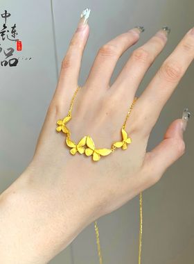 越南沙金不掉色久蝴蝶项链女时尚
