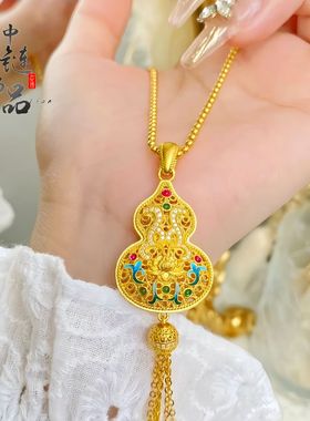 老古法凤祥金店同款沙金镶钻妙莲