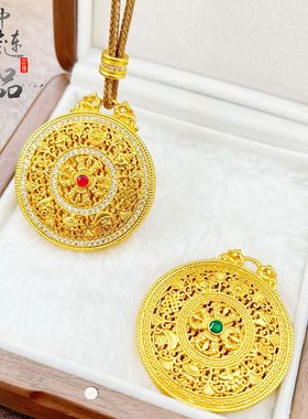 周古法生大福金店同款沙金珐琅彩