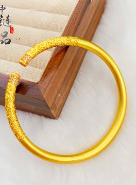 古法镀金不掉色金店同款沙金镶钻