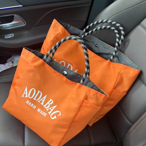 日系多巴胺手提布包外出时尚网红手提袋防水妈咪包上班通勤手拎包