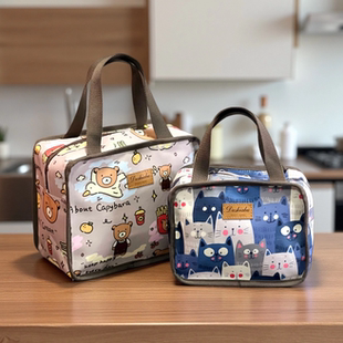 防水饭盒袋学生便当包早餐手提包上班族手提袋子护肤品零碎收纳包