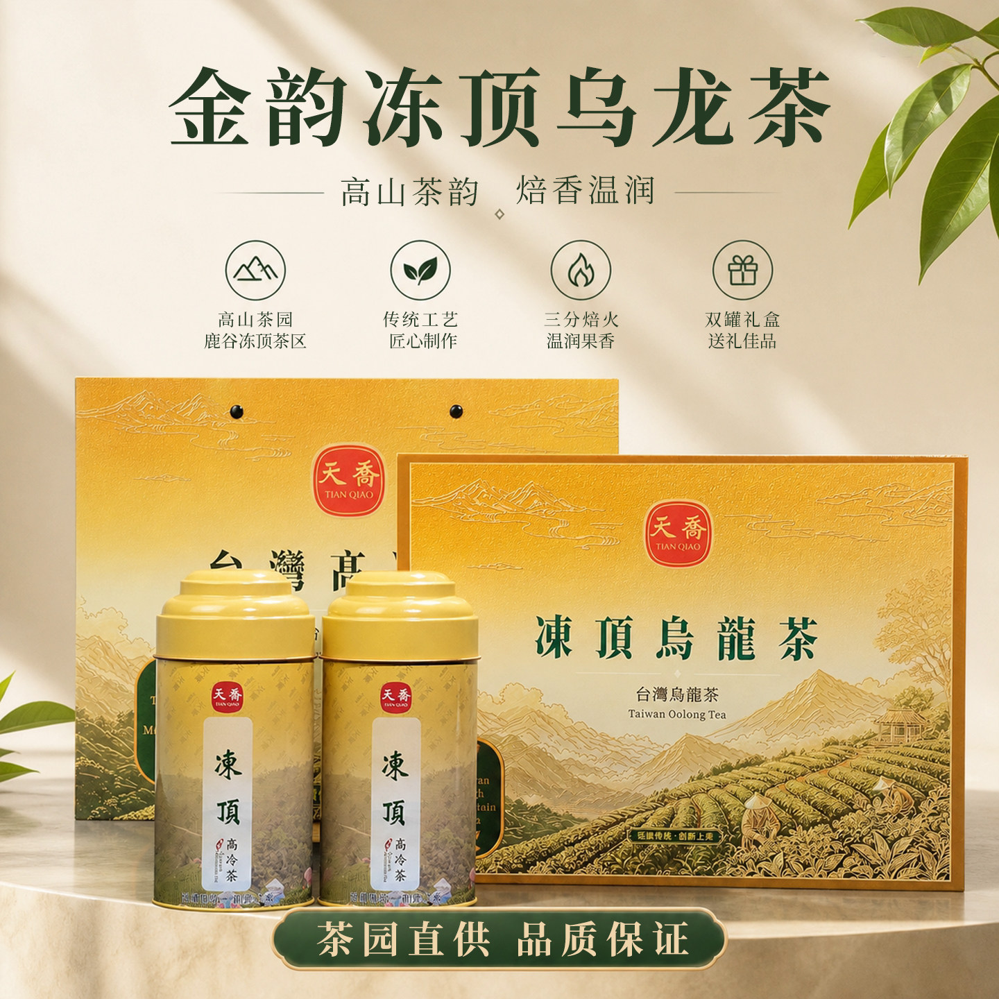 天乔浓香型金韵冻顶乌龙茶礼盒装