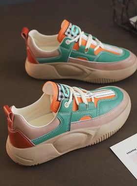 2024秋季新款运动休闲鞋女厚底老爹鞋韩版时尚百搭软底防滑跑步鞋
