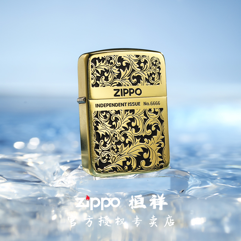 Zippo打火机1941复刻双面唐草官方旗舰正品填漆煤油防风男生礼物