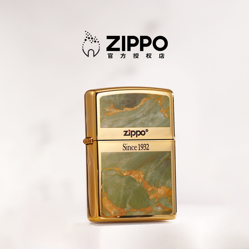 Zippo打火机大理石官方正品商务气质套装防风煤油送男友生日礼物