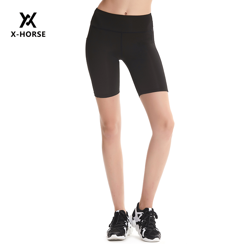 X-HORSE短裤瑜伽裤高腰弹力紧身健身裤凉感女五分运动裤速干骑行