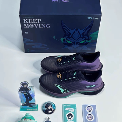 原神联名安踏马赫4代「魈」情侣运动鞋2025新款透气减震跑步鞋