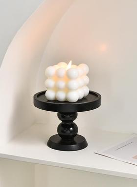 法式木质香薰魔方形蜡烛托盘置物/扩香/首饰/收纳盘/香薰烛台摆件