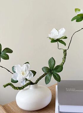 北欧装饰桅子花仿真花桌面摆件套