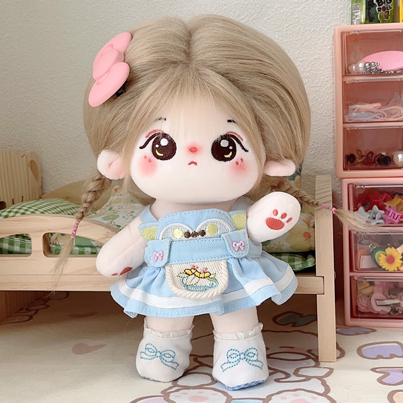 懵妹sp棉花娃娃女20cm娃娃衣服有骨架裸娃玩偶可换装毛绒公仔
