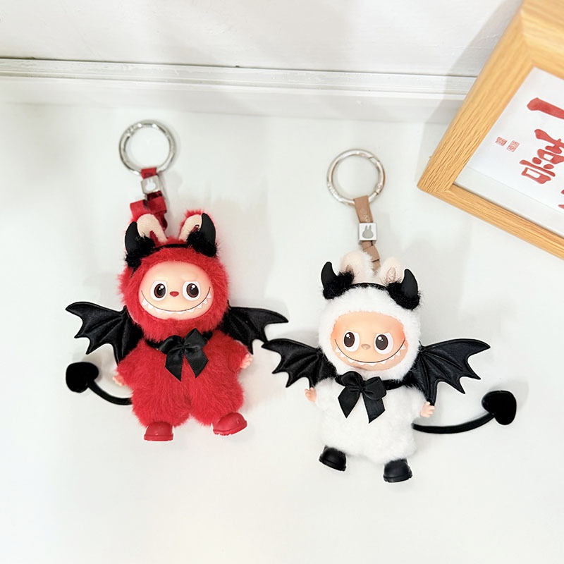 4代迷你款Labubu衣服爱心小恶魔挂件小鼻嘎心底密码拉布布娃衣萌