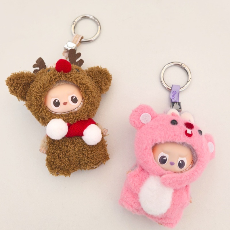 4.0labubu10cm圣诞麋鹿娃衣四代心底密码海狸衣服