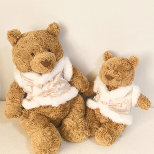 仅娃衣28/36cm巴塞罗熊毛绒玩偶粉色唐装马甲换装泰迪熊