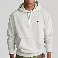 New Autumn and Winter Pullover Men's Sweatshirt Casual Sports Jacket Small Logo Embroidery Fleece-Lined Hoodie Solid Color Men's Clothing