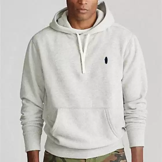 New Autumn and Winter Pullover Men's Sweatshirt Casual Sports Jacket Small Logo Embroidery Fleece-Lined Hoodie Solid Color Men's Clothing