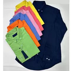 Spring and Autumn Men's Linen Cotton Solid Color Simple Small Embroidered Logo Slim Long-Sleeved Shirt Business Casual Lapel Shirt