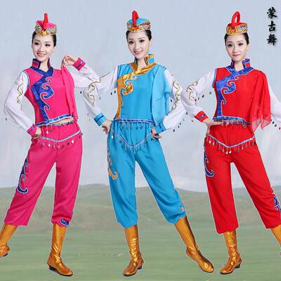 蒙古舞蹈服装演出服女筷子舞打鼓服成人蒙族女装民族风舞台表演服