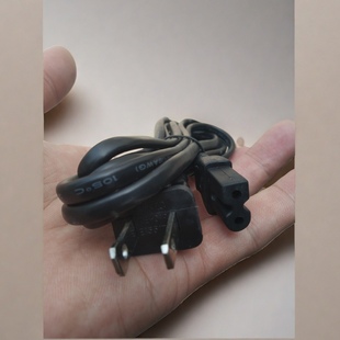 电源线八字尾美式 大小插两孔电源线D字尾电源线1.8米正负极插头