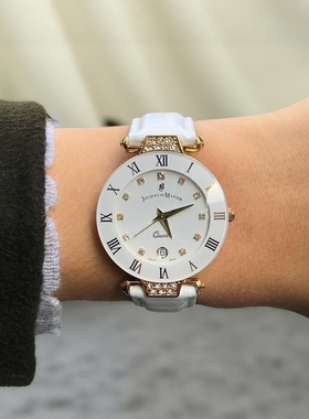 Jacques du Manoir瑞士小众复古轻奢石英电子皮表带女士手表代购