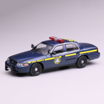596 1/64 福特维多利亚皇冠CV 纽约洲警 仿真合金汽车模型摆件