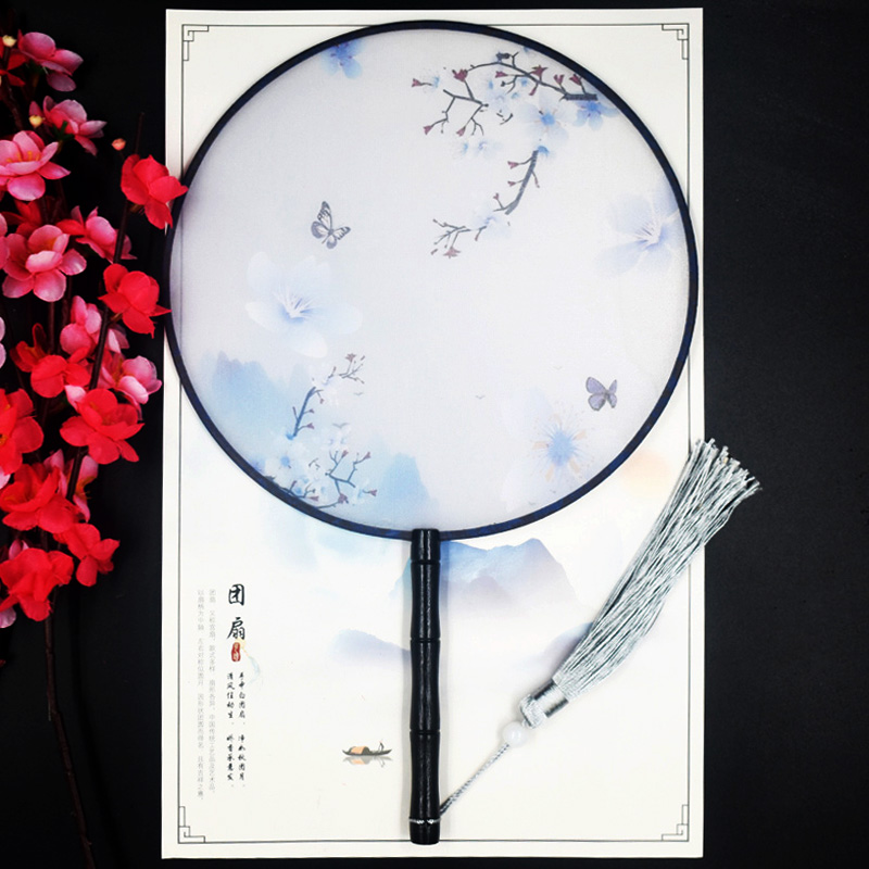 林扇扇子双面半透明汉服舞蹈表演