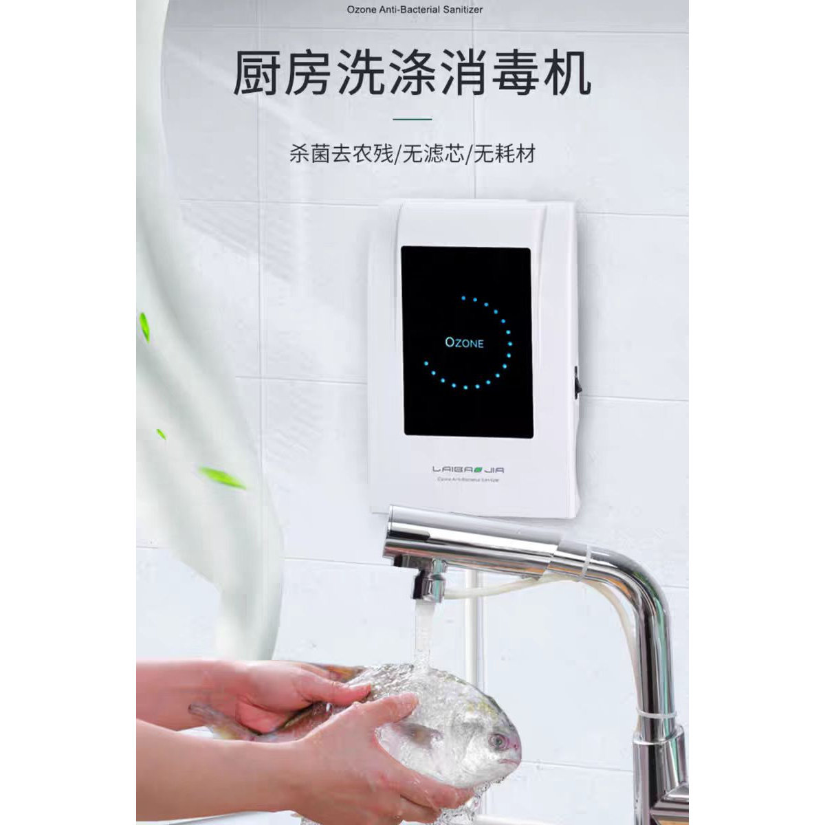 莱宝嘉臭氧洗手多功能净水小型家用去农残果蔬清洗机解毒净化机