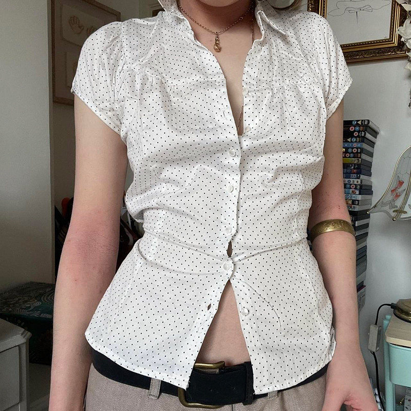 【法式少女】学院风复古衬衫短袖